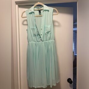 Mint green H&M collared Work dress. Size 8. No lining. Super cute.